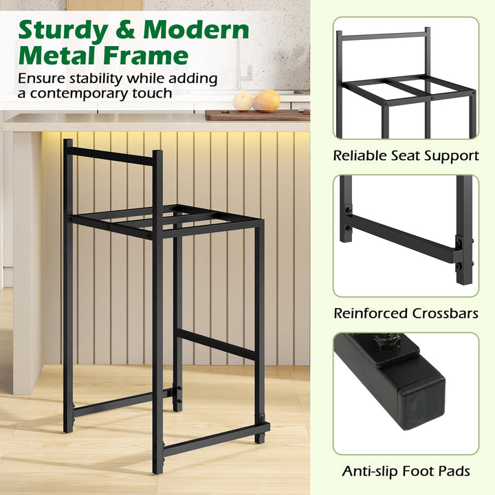 Giantex 26 Inch Modern Metal Bar Stools Set of 2/4 Armless Bar Chairs with Low Back