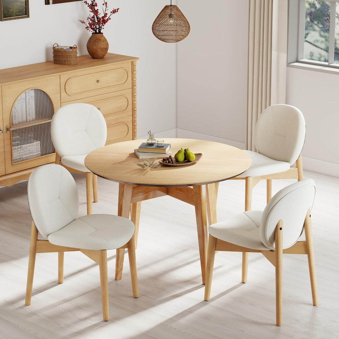 Giantex Soft Upholstered Boucle Kitchen Chairs with High-Density Sponge Padded