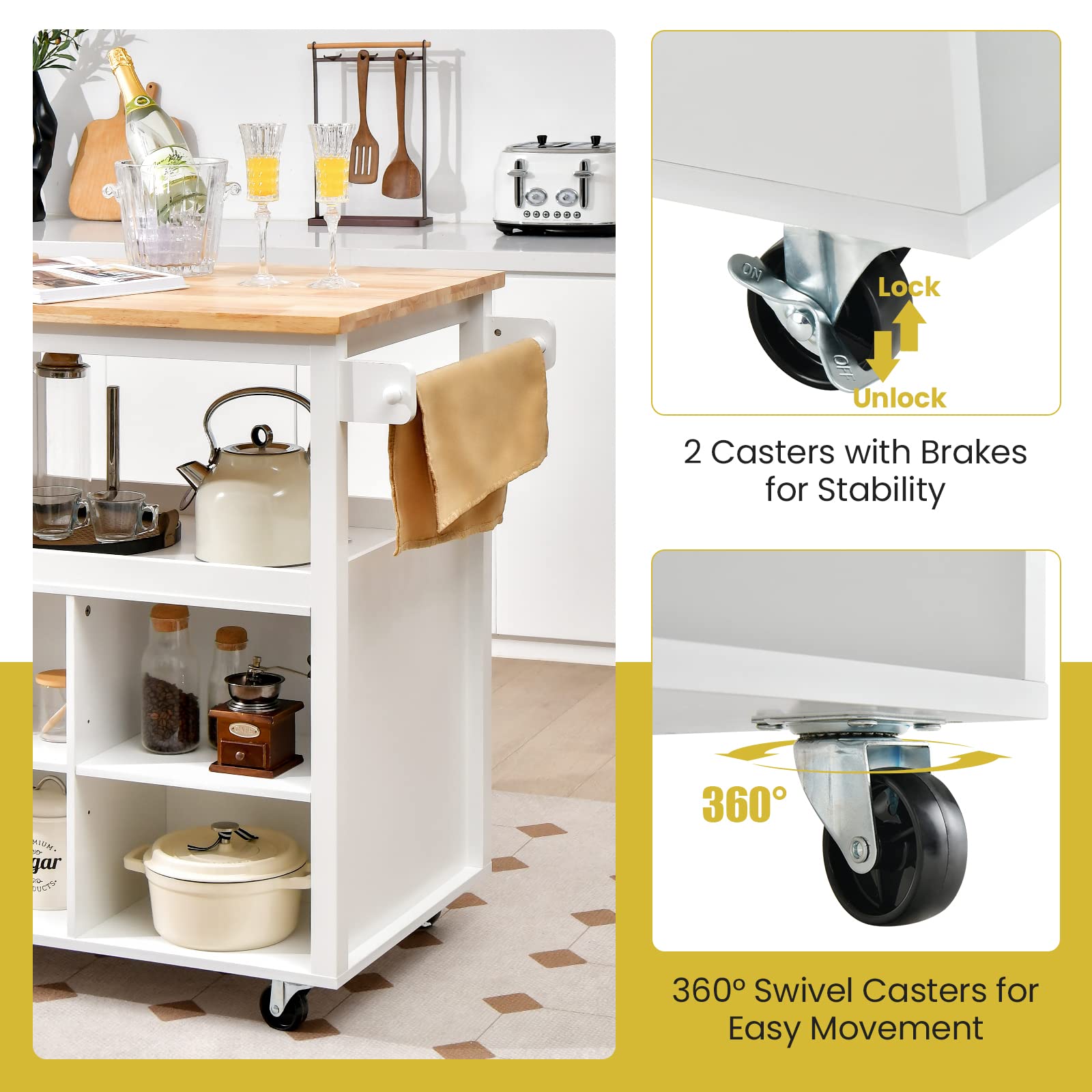 Mobile Kitchen Island Cart - Giantex