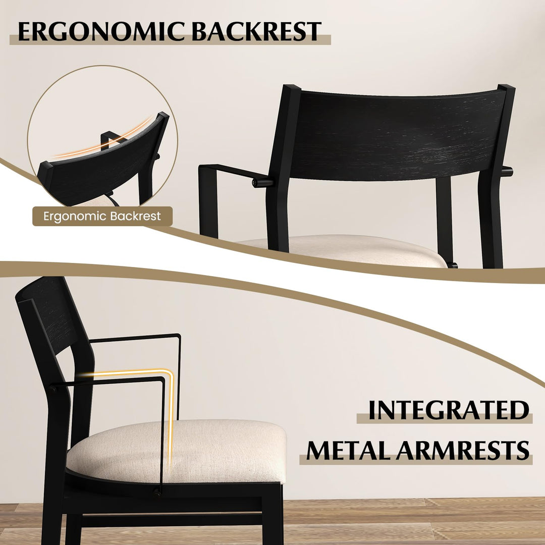 Dining Chairs Set of 2 or 4, Accent Armchairs with Padded Seat
