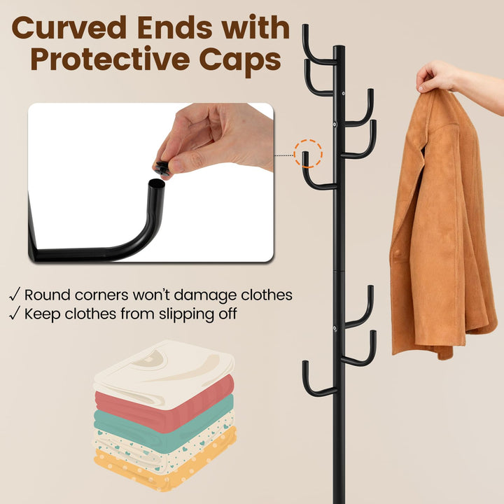 Giantex 69" Metal Coat Rack 8-Hook Cactus Clothes Stand