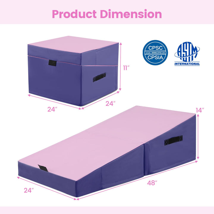 48‘’ x 24’’ Folding Incline Cheese Wedge Mat with Waterproof Cover