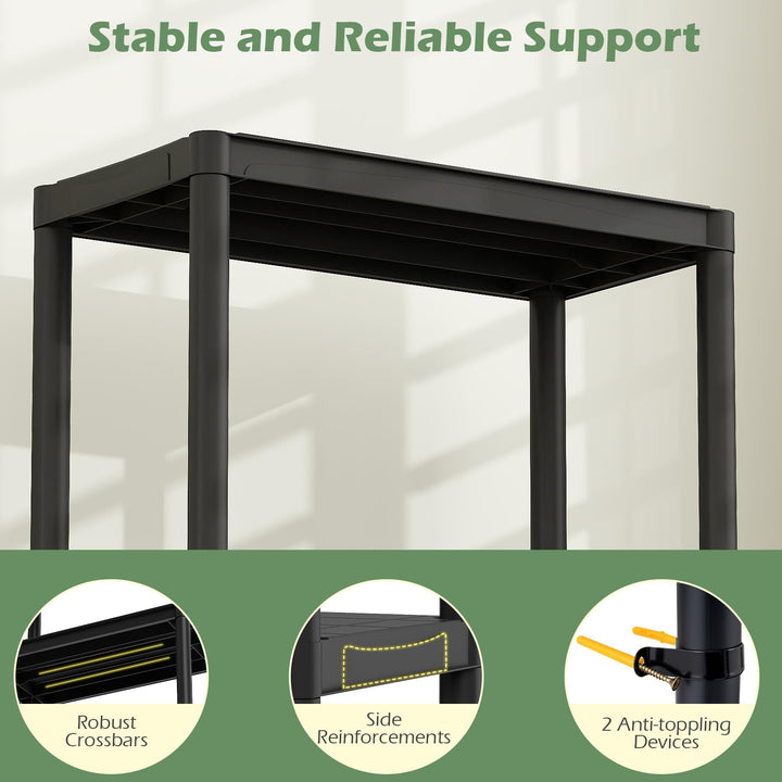 Giantex 3-Tier Heavy-Duty Plastic Storage Shelves (24" x 12.5" x 37")