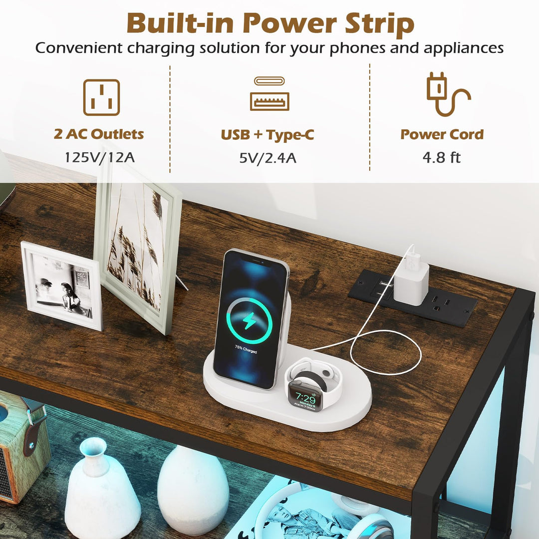 Giantex Wine Cabinet with LED Lights for Kitchen Living Room