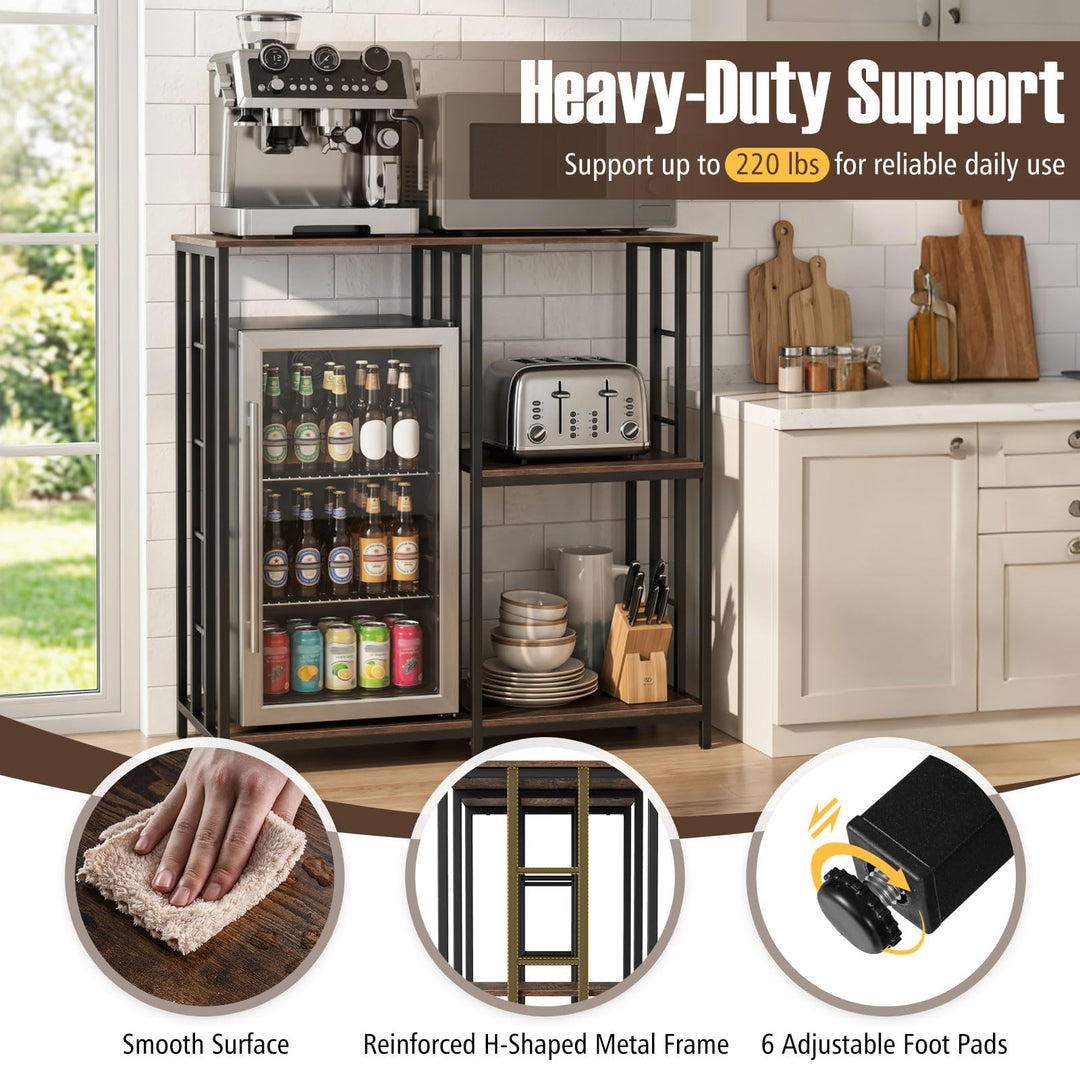 Giantex Kitchen Bakers Rack | 3-Tier Microwave Stand Stand with Open Shelves