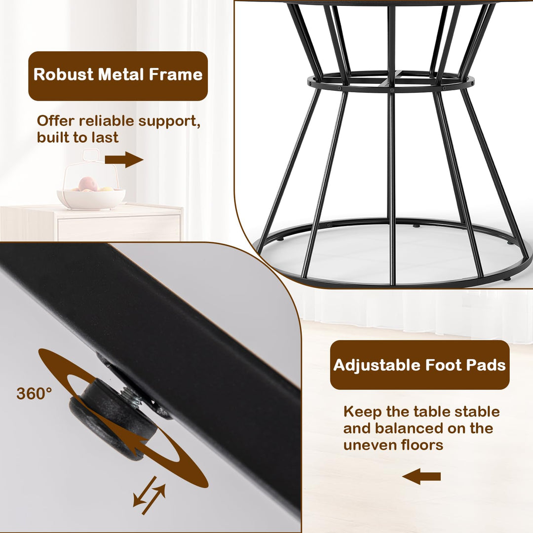 Giantex 47" Round Farmhouse Kitchen Table for 4