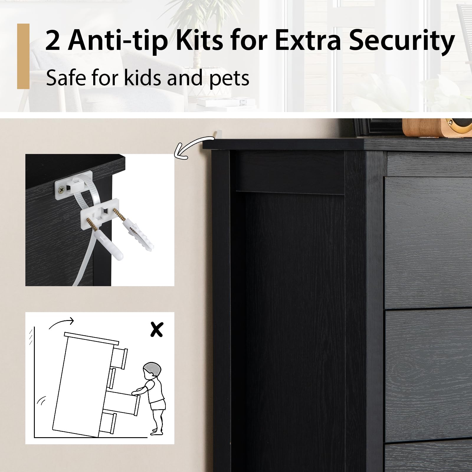Giantex 5-Drawer Dresser for Bedroom, 41.5" Storage Cabinet with 5 Drawers