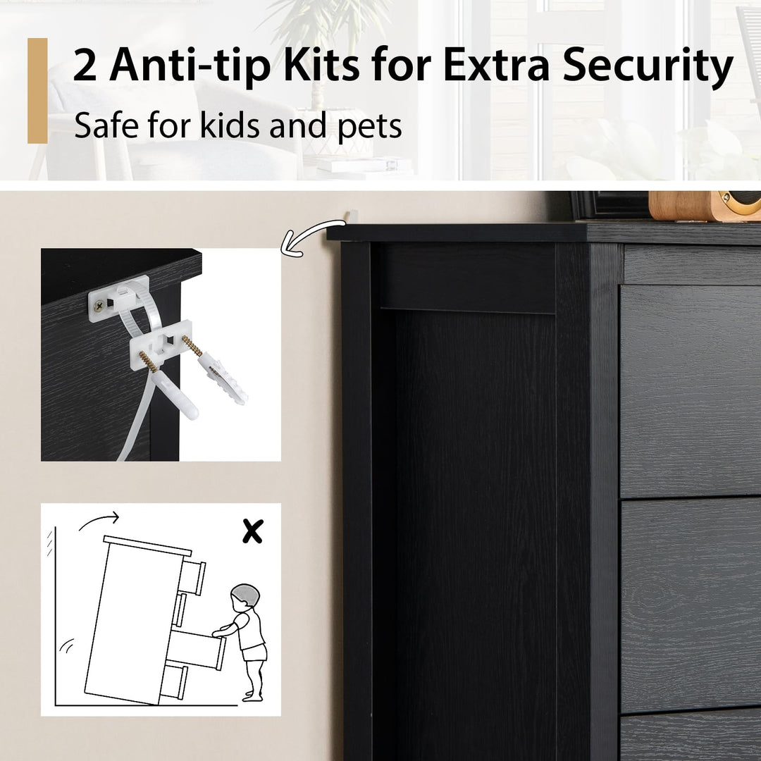 Giantex 5-Drawer Dresser for Bedroom, 41.5" Storage Cabinet with 5 Drawers