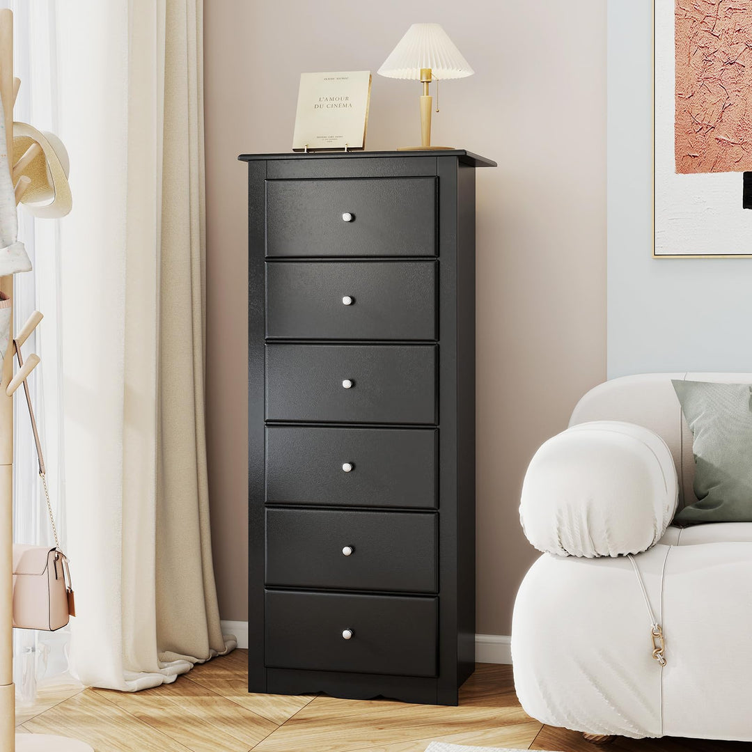 6 Drawer Chest Wooden Dresser Clothes Organizer Bedroom