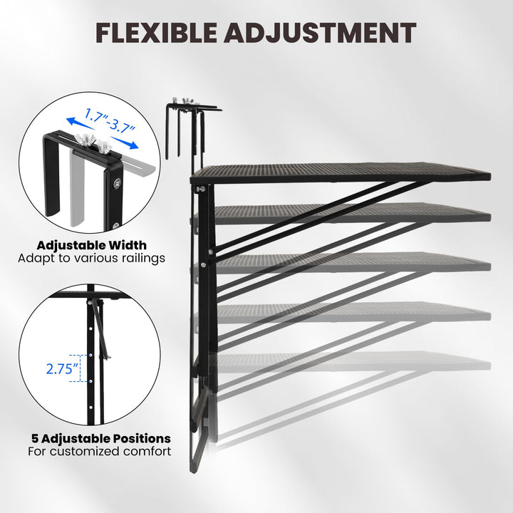 Giantex 31.5" Large Metal Folding Bar Table with 5-Position Adjustable Height