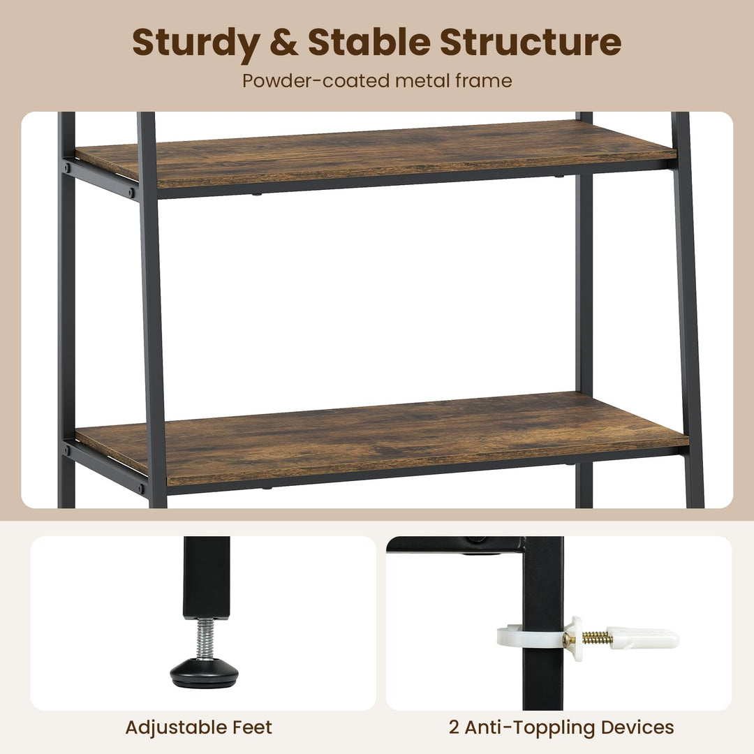 GIANTEX 43.5" Tall 3-Tier Ladder Shelf &amp; Corner Shelf Set
