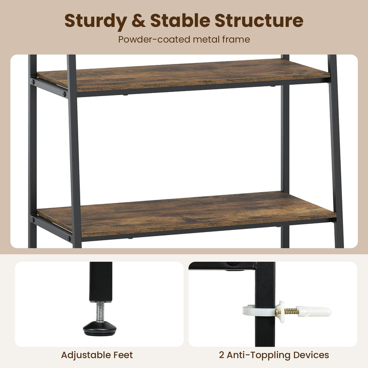 GIANTEX 43.5" Tall 3-Tier Ladder Shelf &amp; Corner Shelf Set