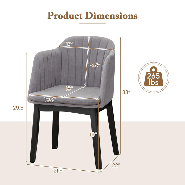 Giantex Modern Dining Chairs, Upholstered Velvet Accent Chairs w/Curved Backrests & Rubber Wood Legs