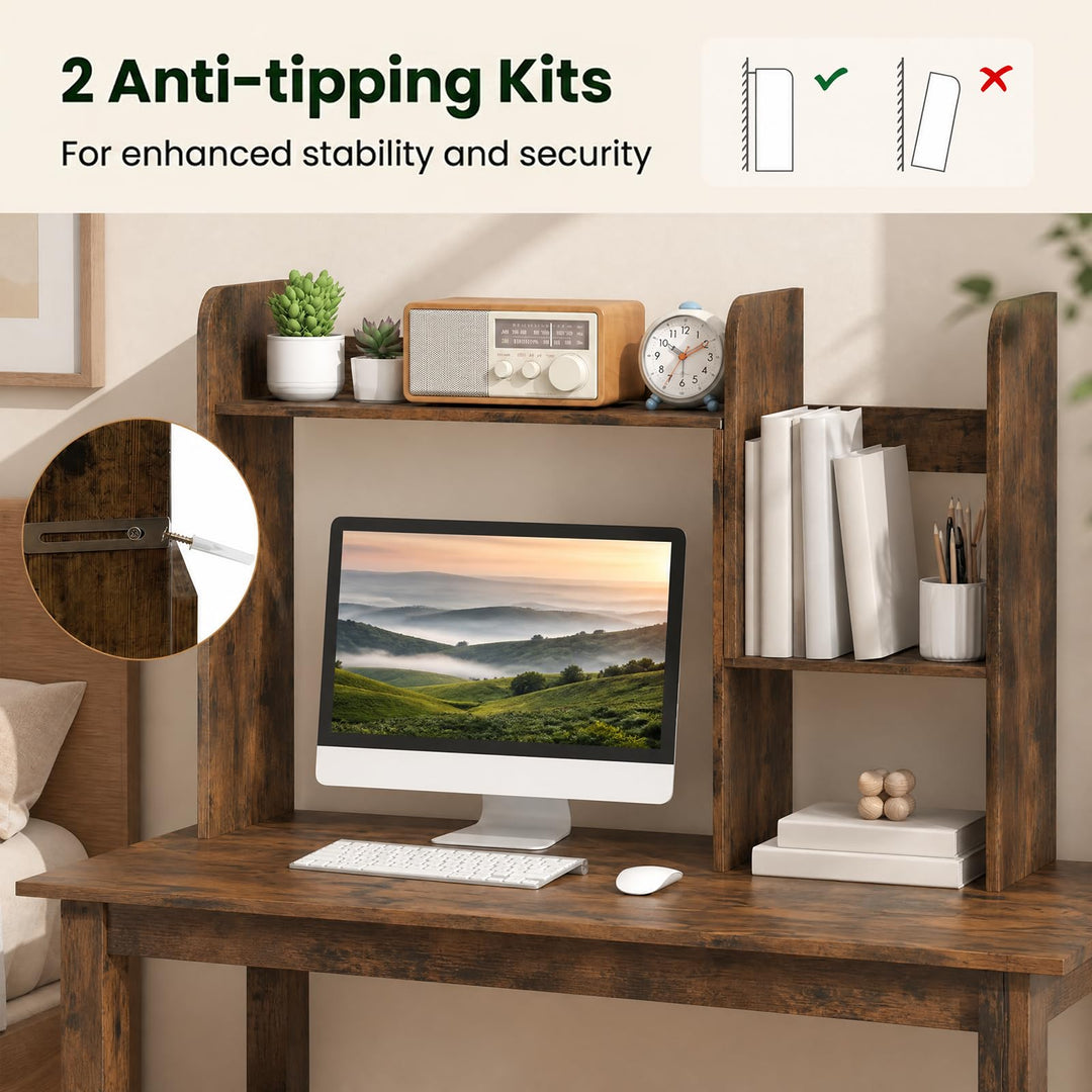 GIANTEX Extendable Desktop Bookshelf for College Dorm Hom