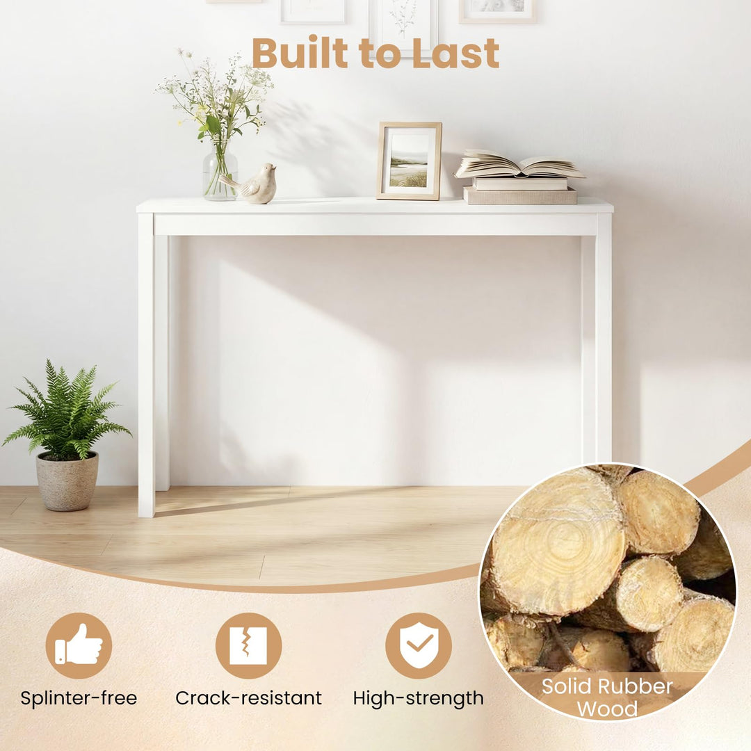 Giantex Wood Console Table | 48" Narrow Entryway Table with Solid Wood Legs &amp; Thickened Top