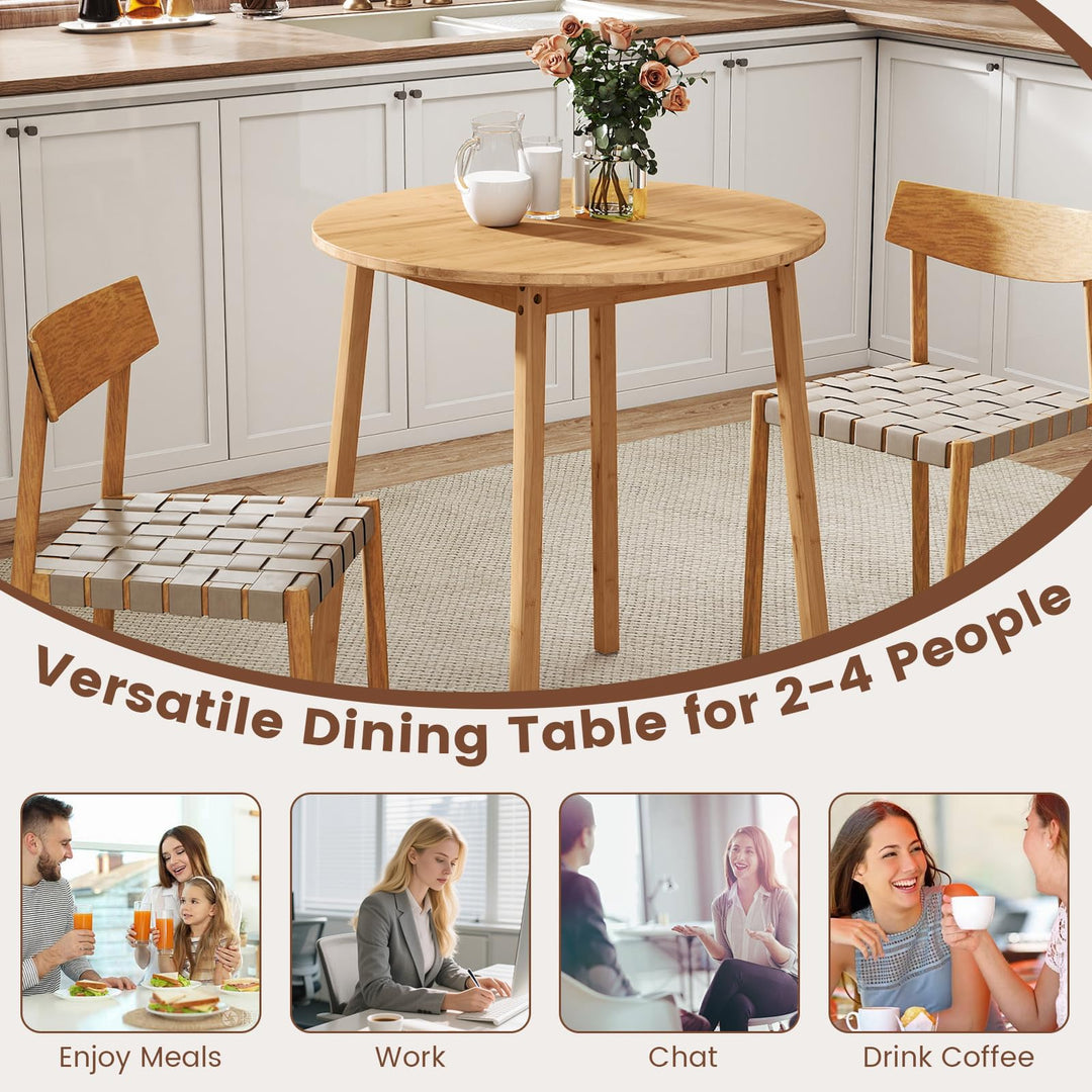 Giantex 27.5-Inches Bamboo Dining Table for 2-4 for Dining Room