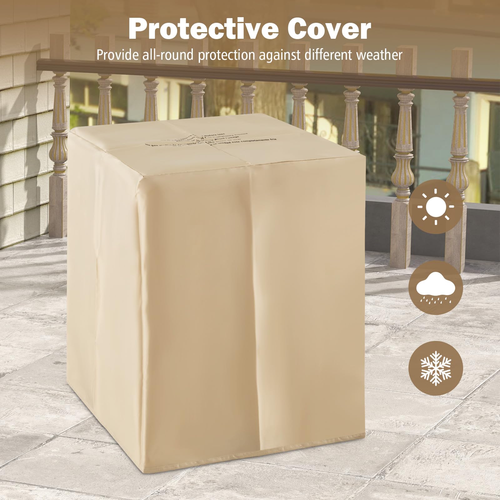 Giantex Propane Tank Cover Table - 16" Square Hideaway Table w/Waterproof Cover and Side Handles