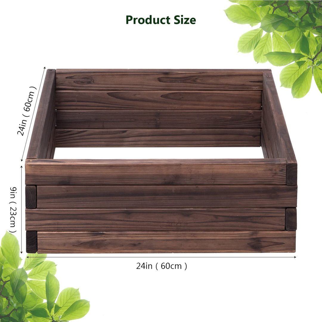 Brown Raised Garden Bed,  24'' L x 24'' W x 10''H