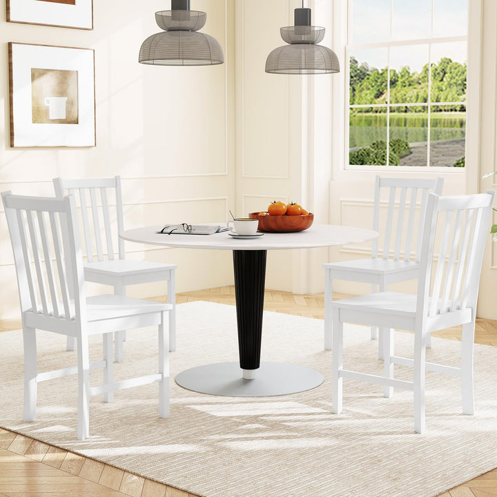 Giantex Wooden Dining Chairs Set of 2/4-100% Solid Rubber Wood Kitchen Chair with Curved Backrest