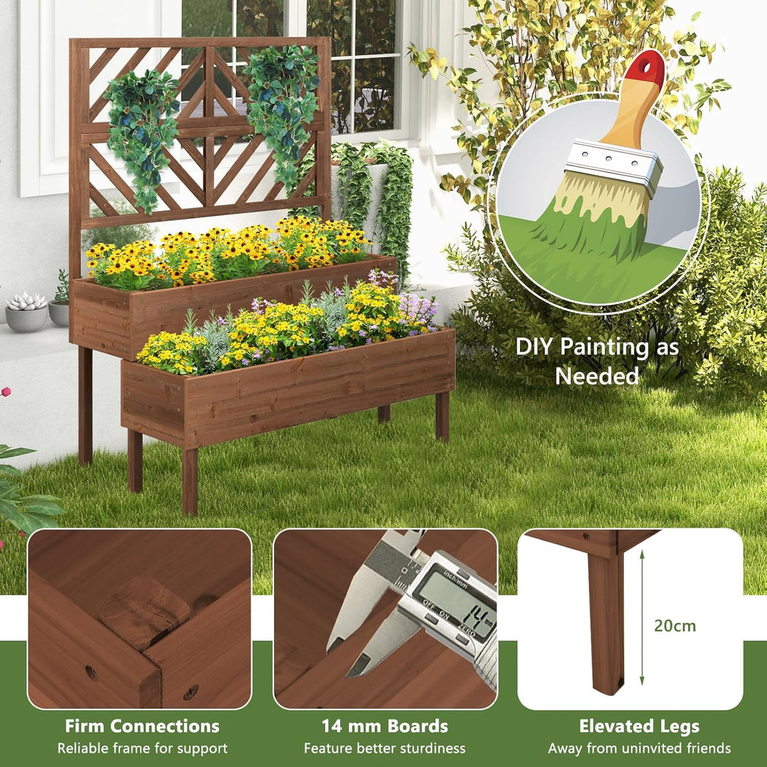 Giantex Raised Garden Bed with Trellis