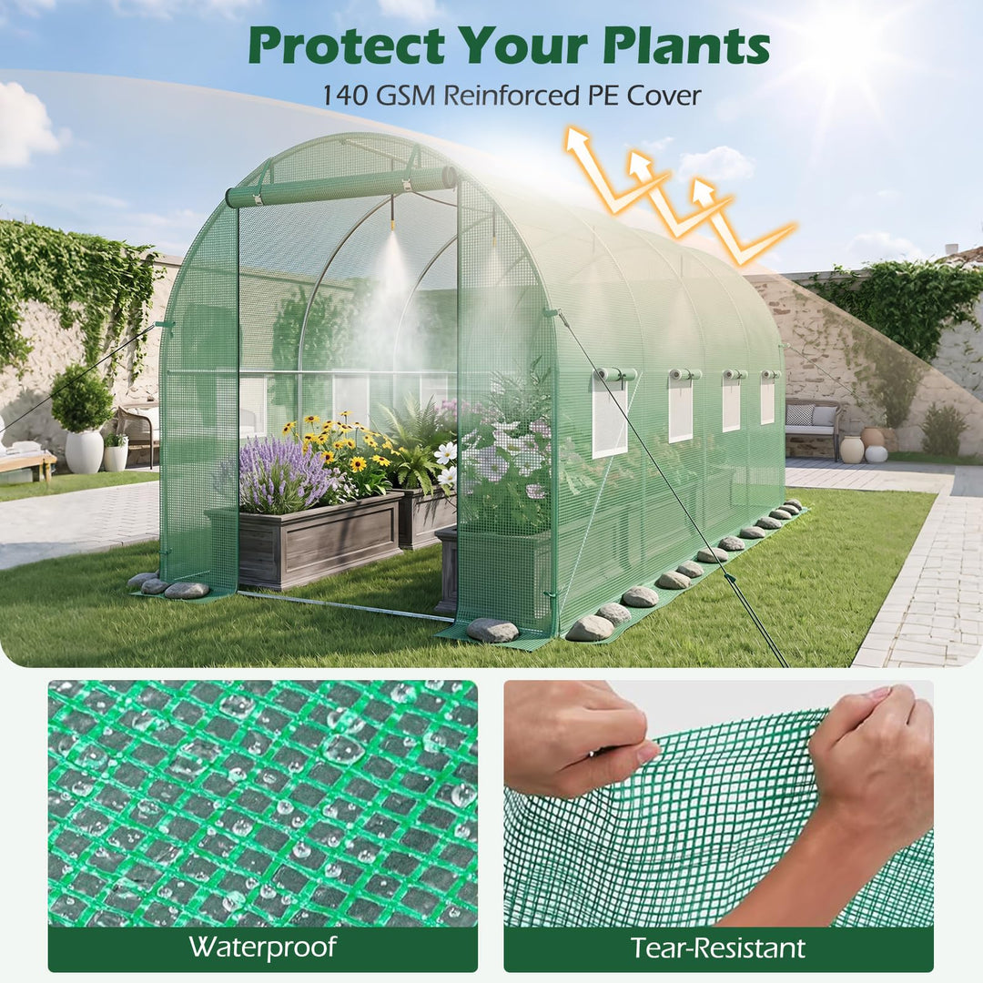 Giantex 15 x 7 x 7 ft Walk-in Tunnel Greenhouse for Outdoors