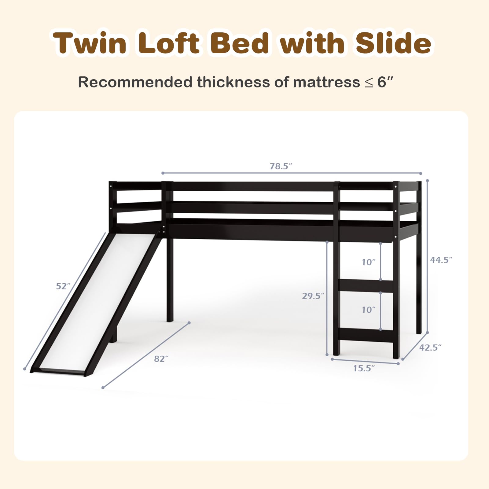 Giantex Loft Bed with Slide