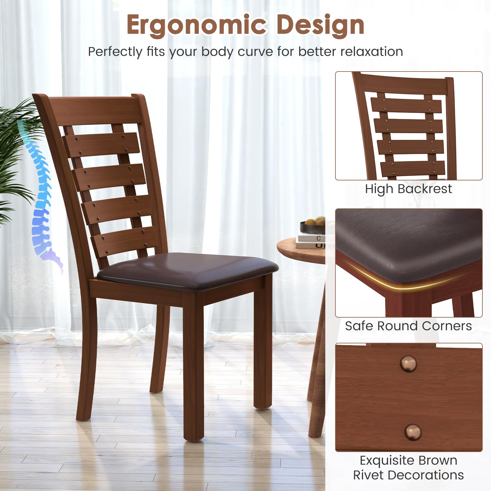 Giantex Wood Dining Chairs Set