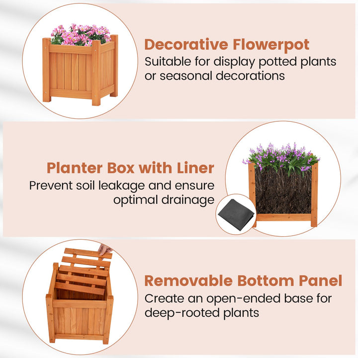 Giantex Outdoor Bench with Raised Garden Beds (42"x11"x11.5")