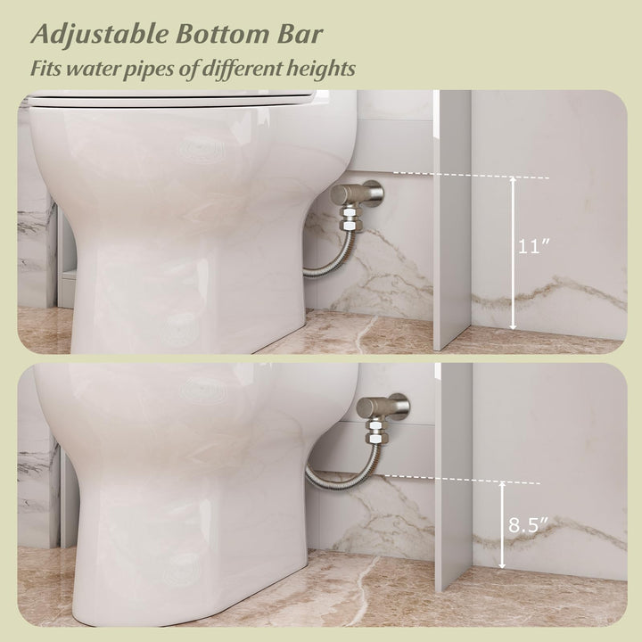 Giantex Over The Toilet Storage Cabinet with LED Light Doors Toilet Paper Holder