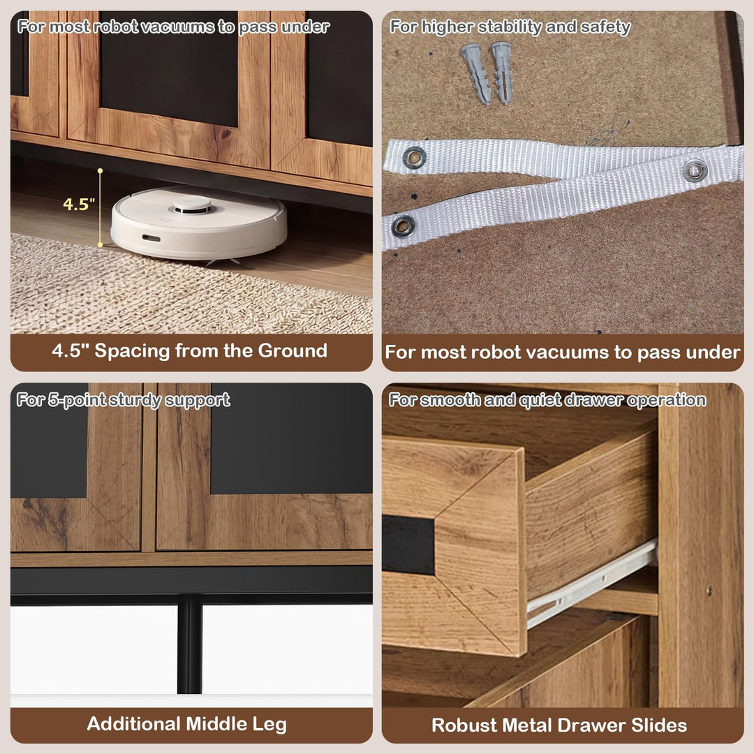 Giantex 48" Buffet Cabinet with Storage 3-Door Large Farmhouse Sideboard