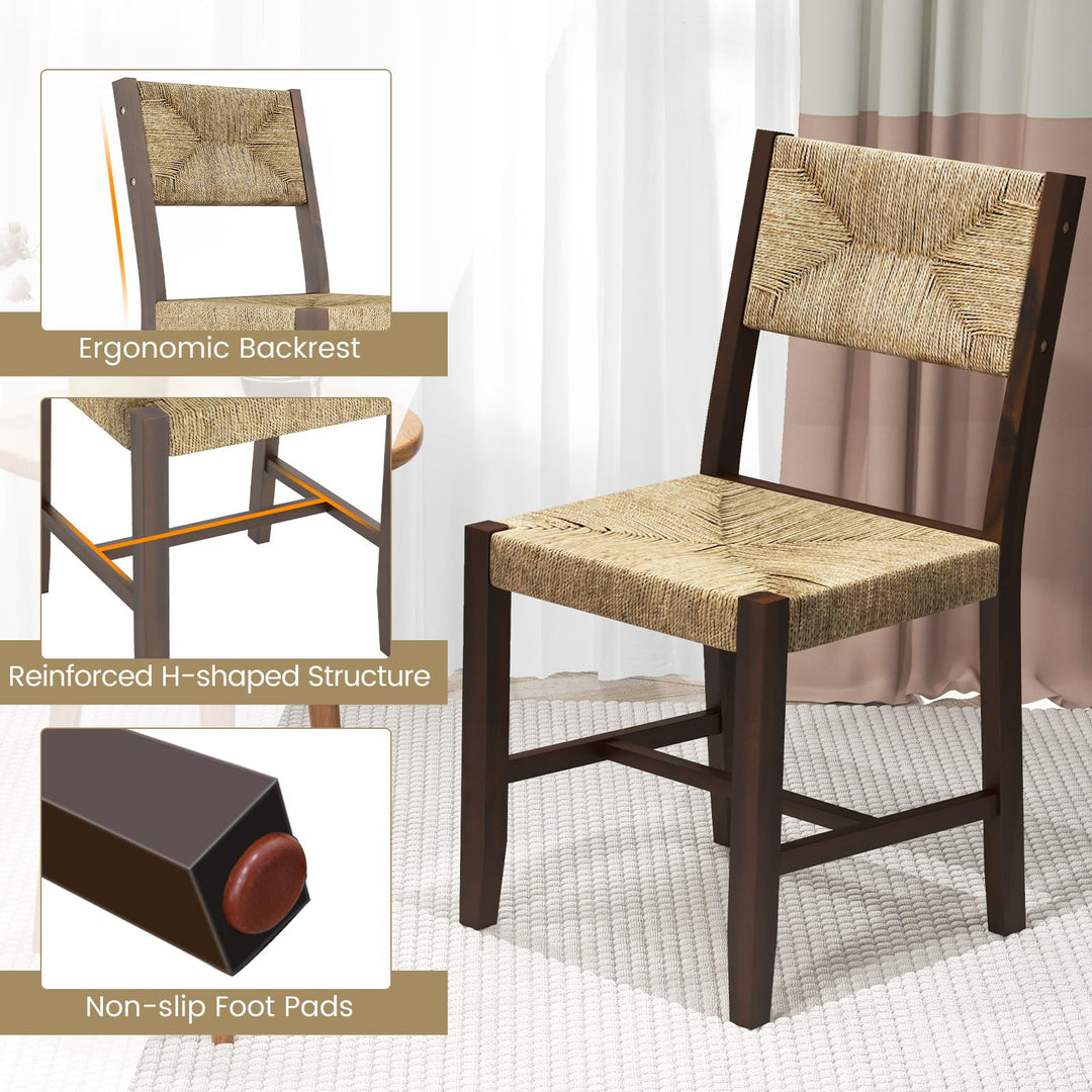 Giantex Rattan Dining Chair, Farmhouse Cane Side Chairs