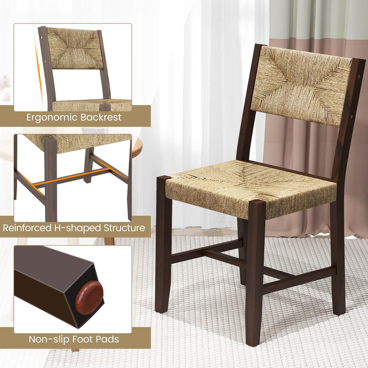 Giantex Rattan Dining Chair, Farmhouse Cane Side Chairs
