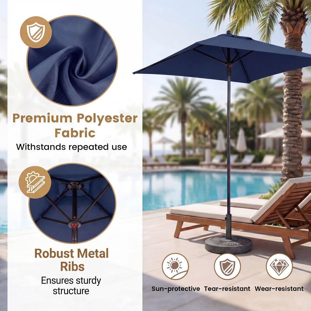 Giantex Square Patio Umbrella with Push Bottom Tilt &amp; 4 Sturdy Ribs