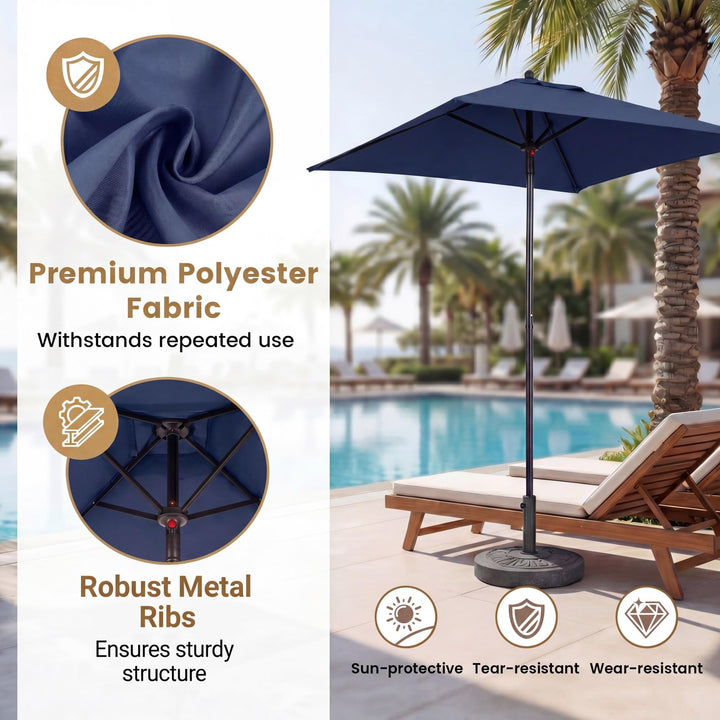 Giantex Square Patio Umbrella with Push Bottom Tilt &amp; 4 Sturdy Ribs