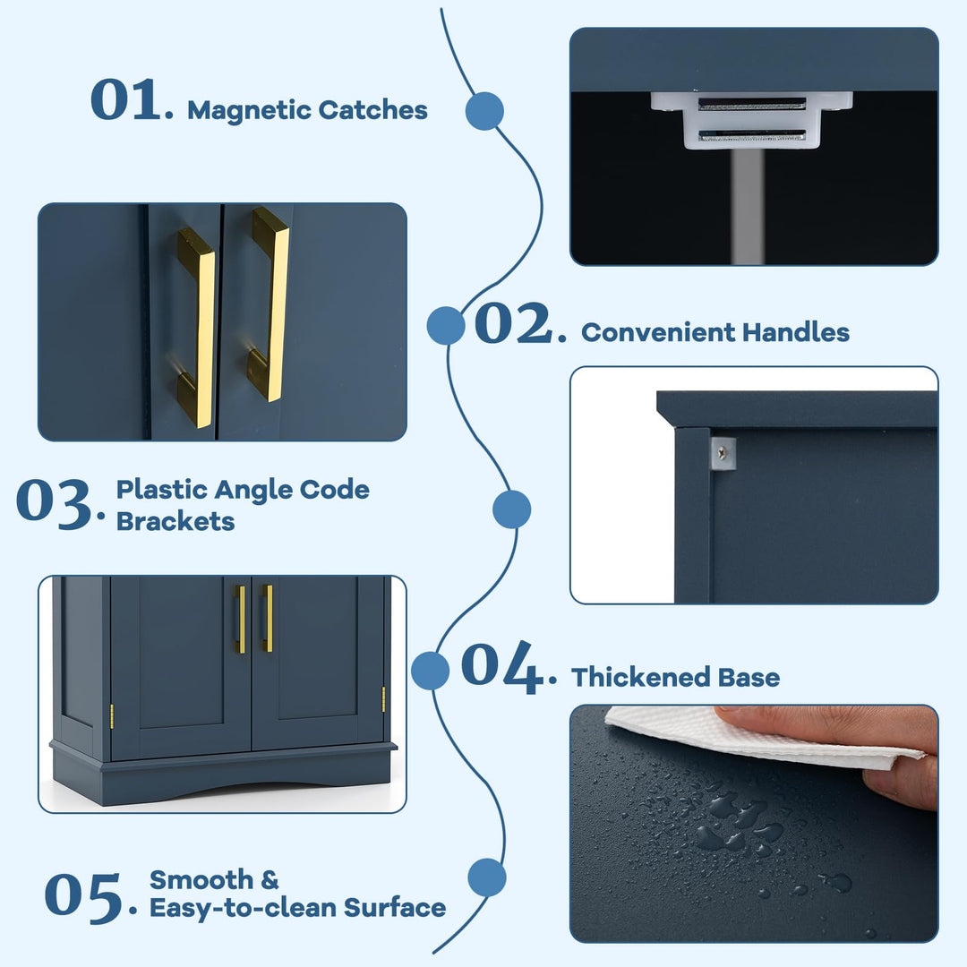 Giantex Bathroom Storage Cabinet Freestanding Floor Cabinet
