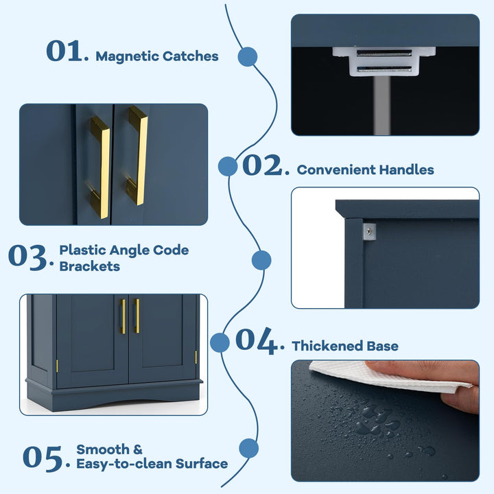 Giantex Bathroom Storage Cabinet Freestanding Floor Cabinet