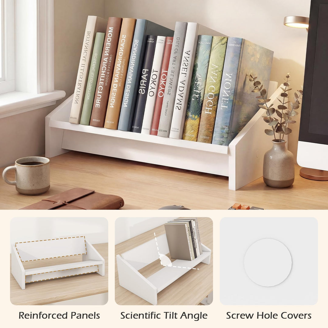 Giantex Wood Desktop Bookshelf Tilting Tabletop Bookcase