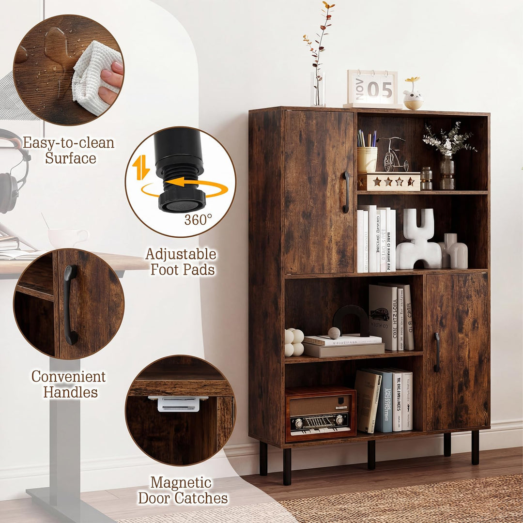 Giantex 47 Inches Storage Cabinet with Doors for Living Room