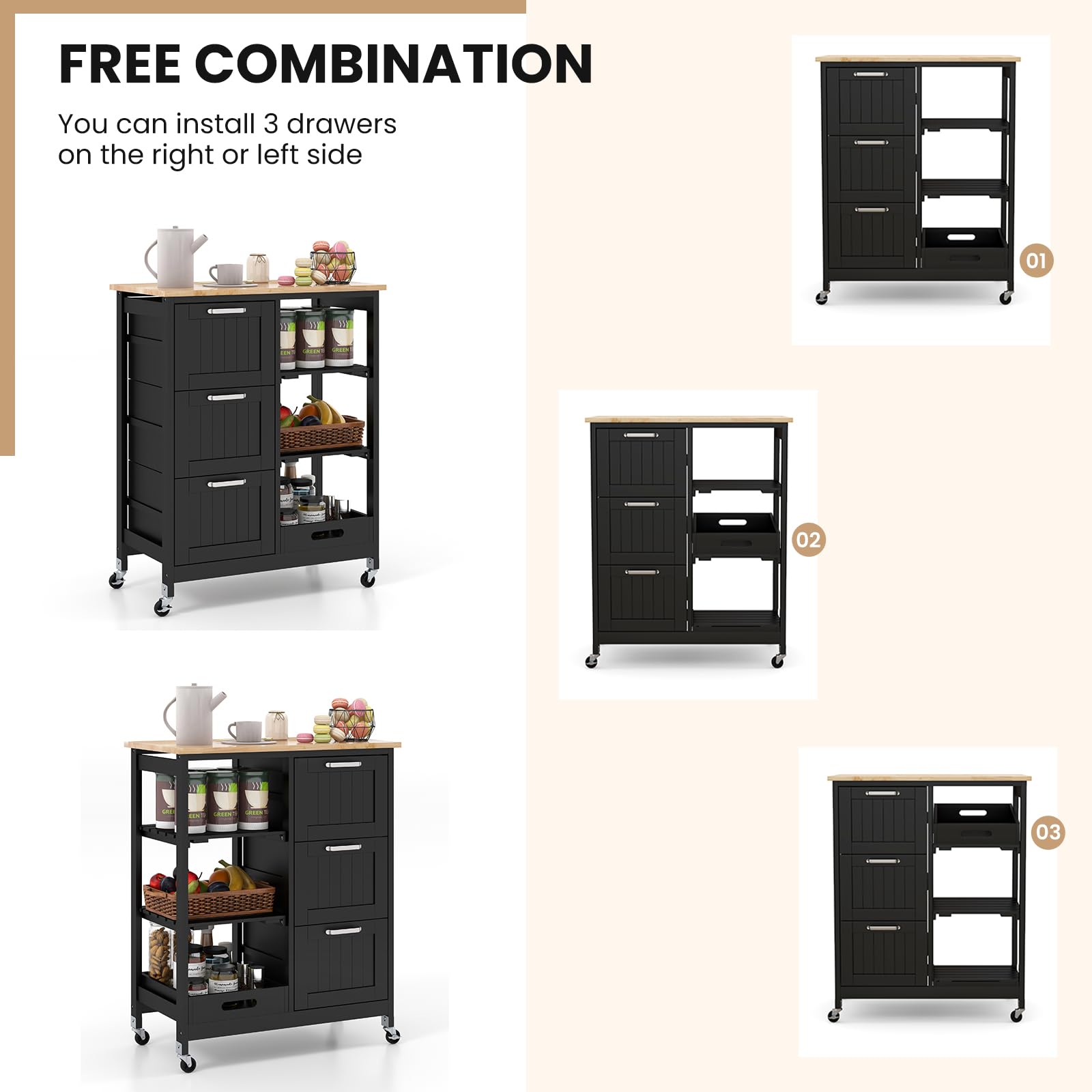 Giantex Kitchen Island Cart on Wheels