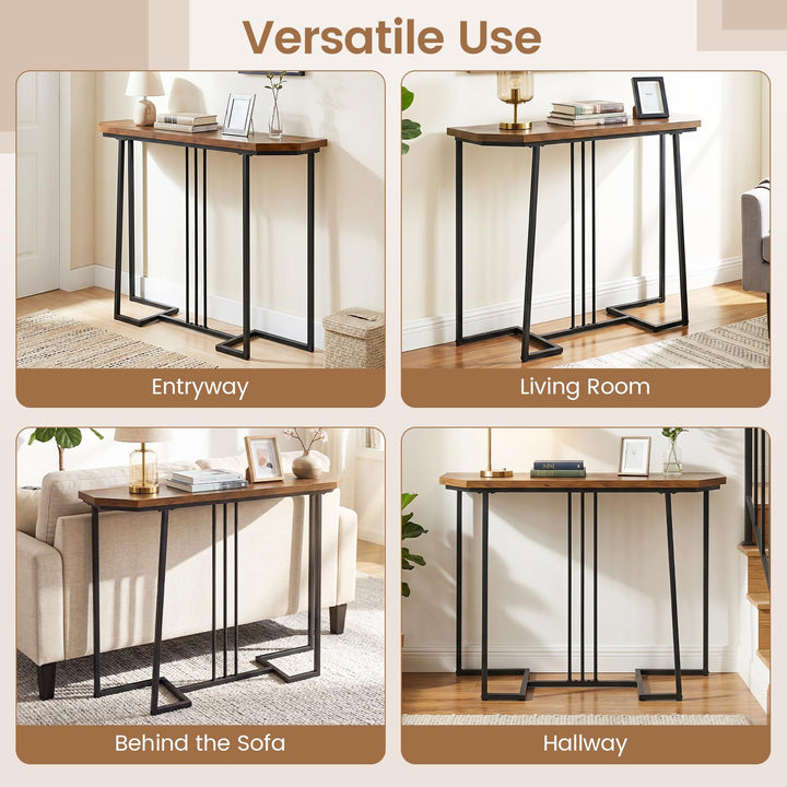 GIANTEX 44" Vintage Black Console Table for Living Room &amp; Hallway