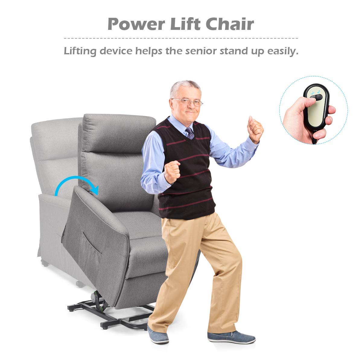 Power Lift Massage Recliner Chair for Elderly - Giantex