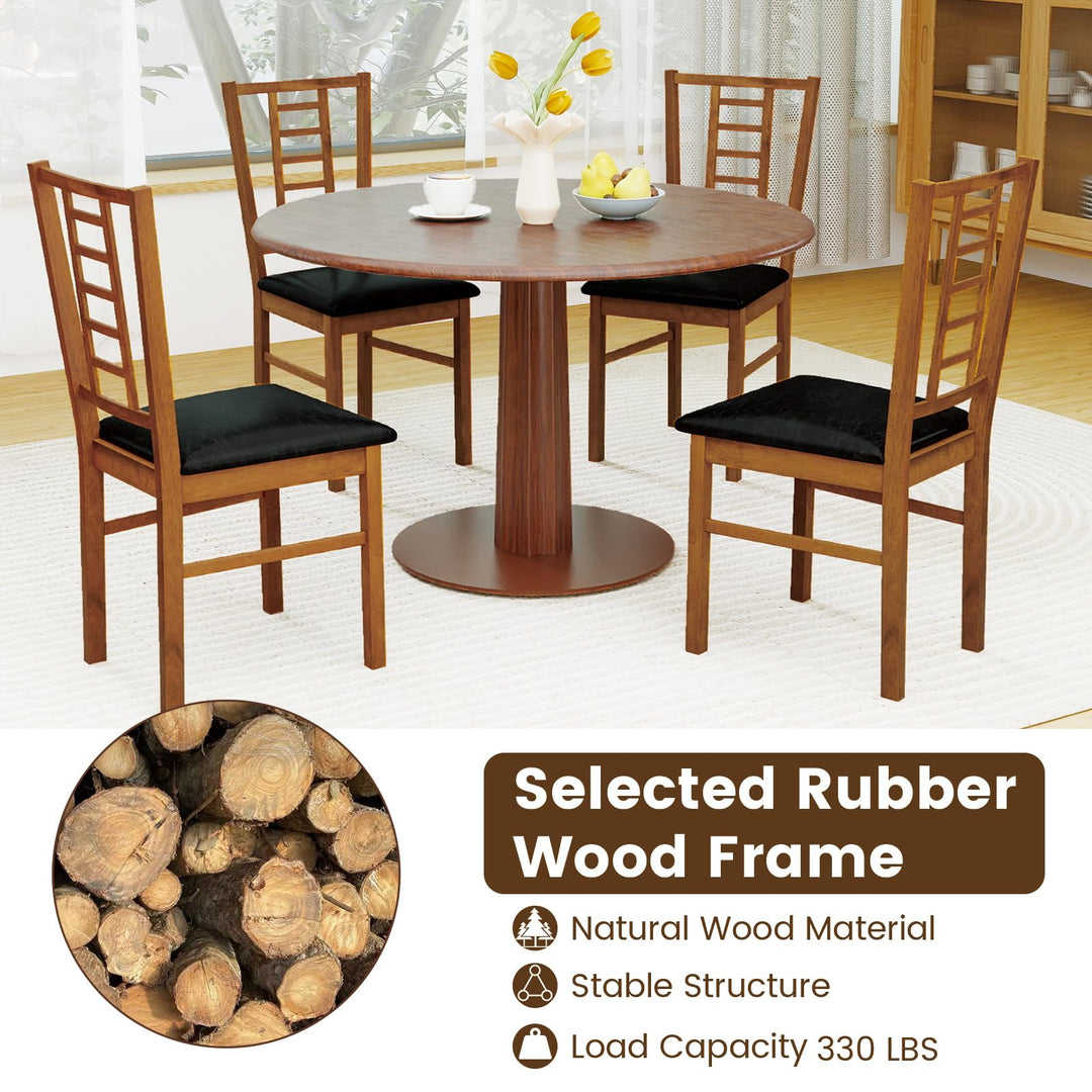 Giantex Wooden Dining Chairs Set of 2/4 Armless Kitchen Chairs