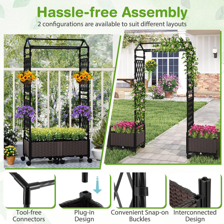 Giantex 5FT Self-Watering Tall Raised Garden Bed w/Wheels
