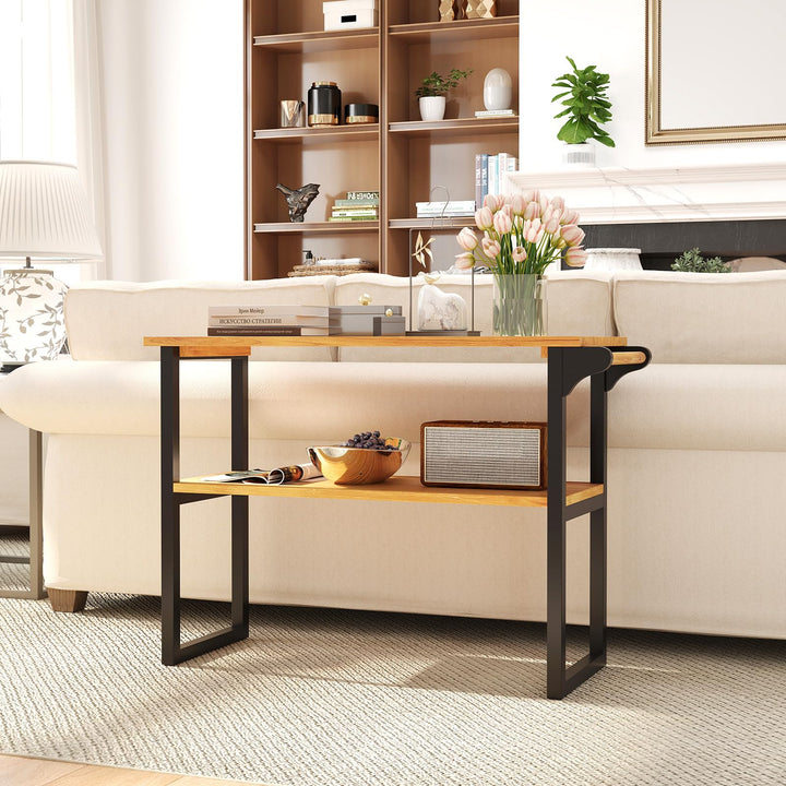 Giantex 2 Tier Bathroom Storage Shelf with Towel Rack