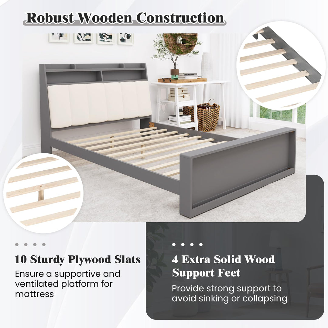Giantex Full Size Bed Frame with Storage