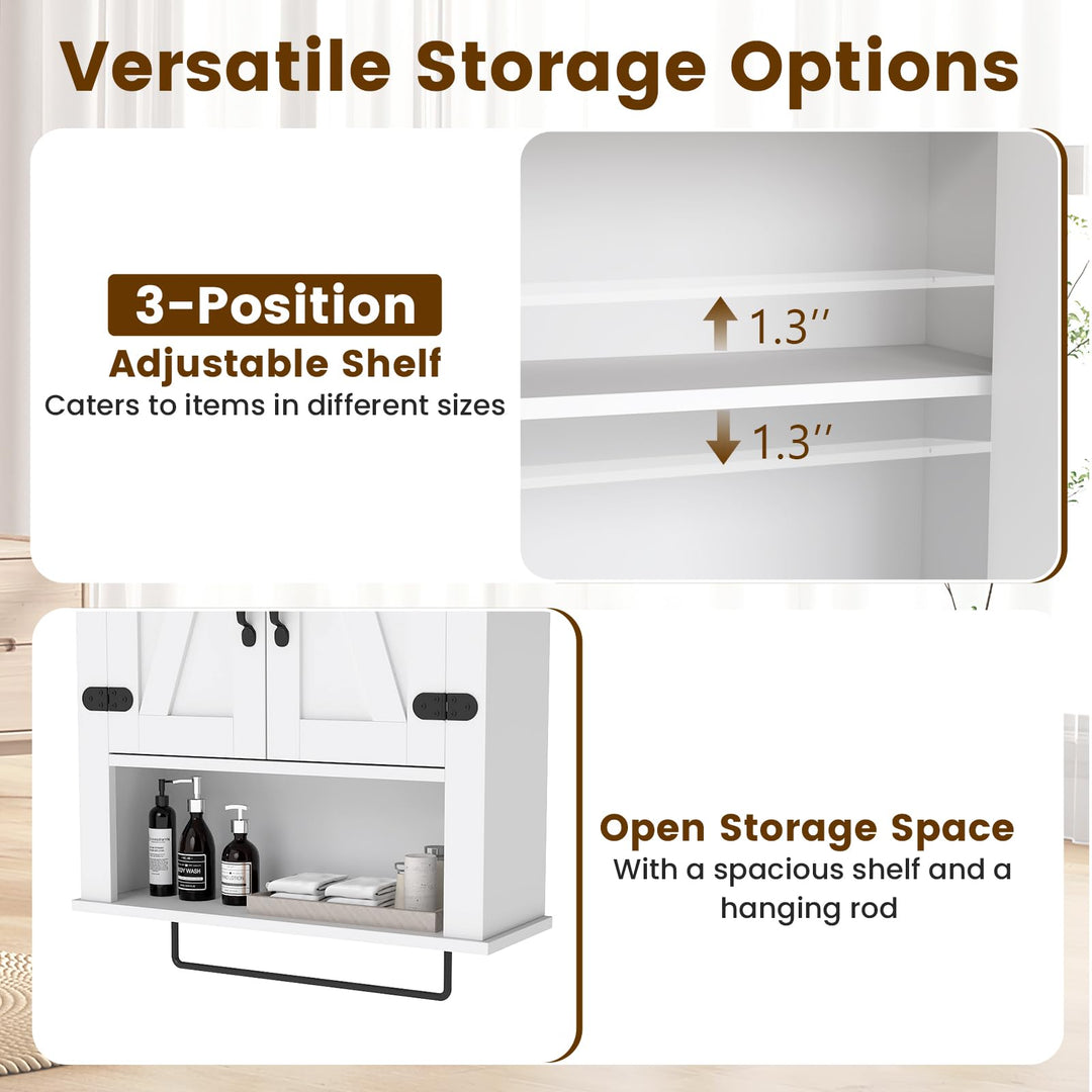 Giantex Above Toilet Bathroom Wall Cabinet with Towel Bar