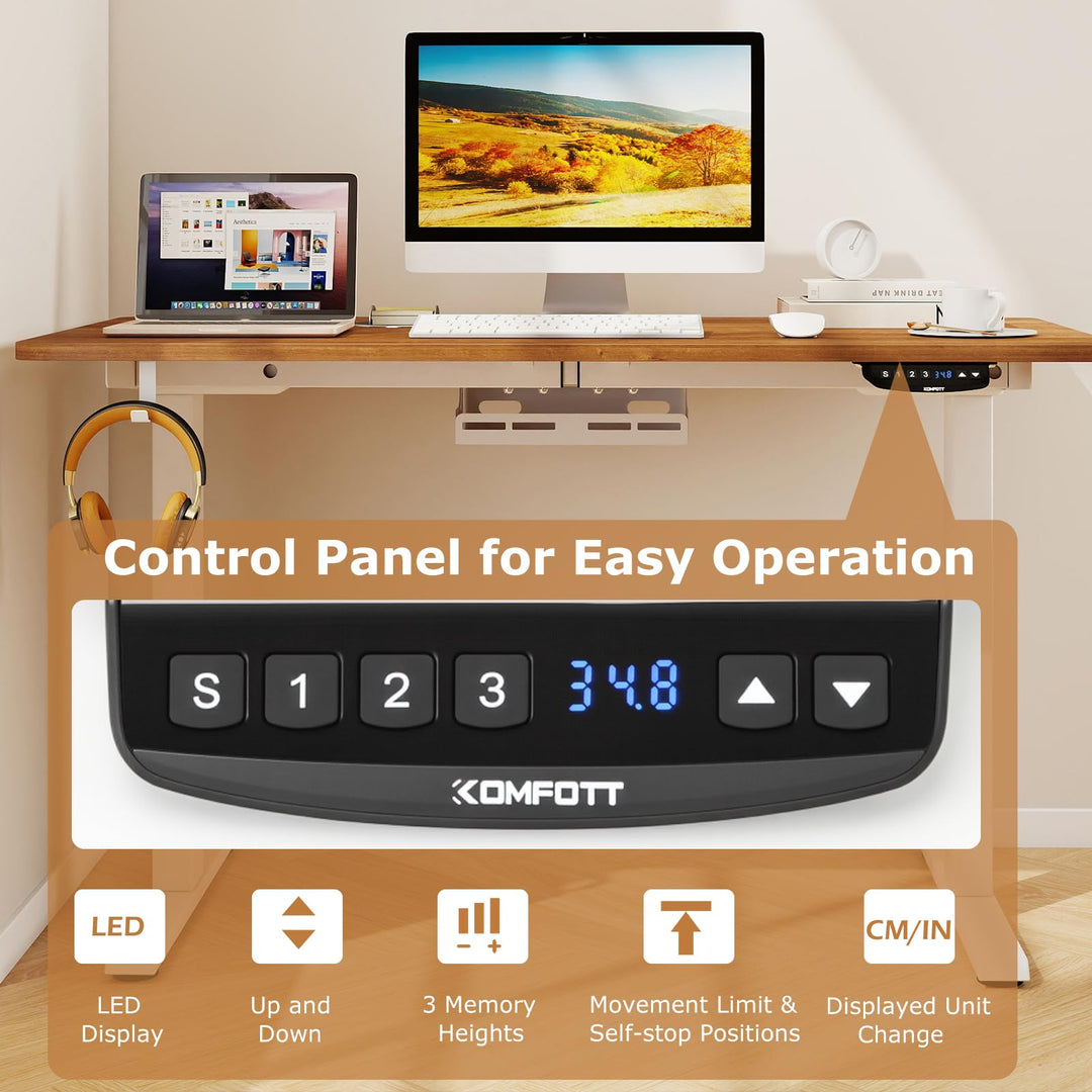 Giantex Electric Dual Motor Standing Desk | 48" x 24" Height Adjustable Sit Stand Computer Workstation w/3 Memory Height