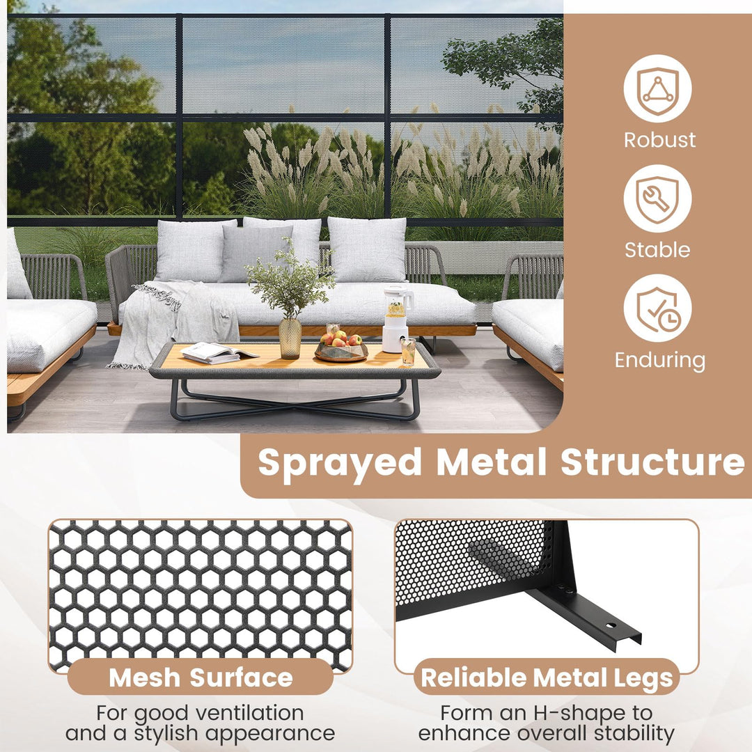 Giantex Metal Privacy Screen 72 x 48 Inch Freestanding Fence Panel Indoor Outdoor