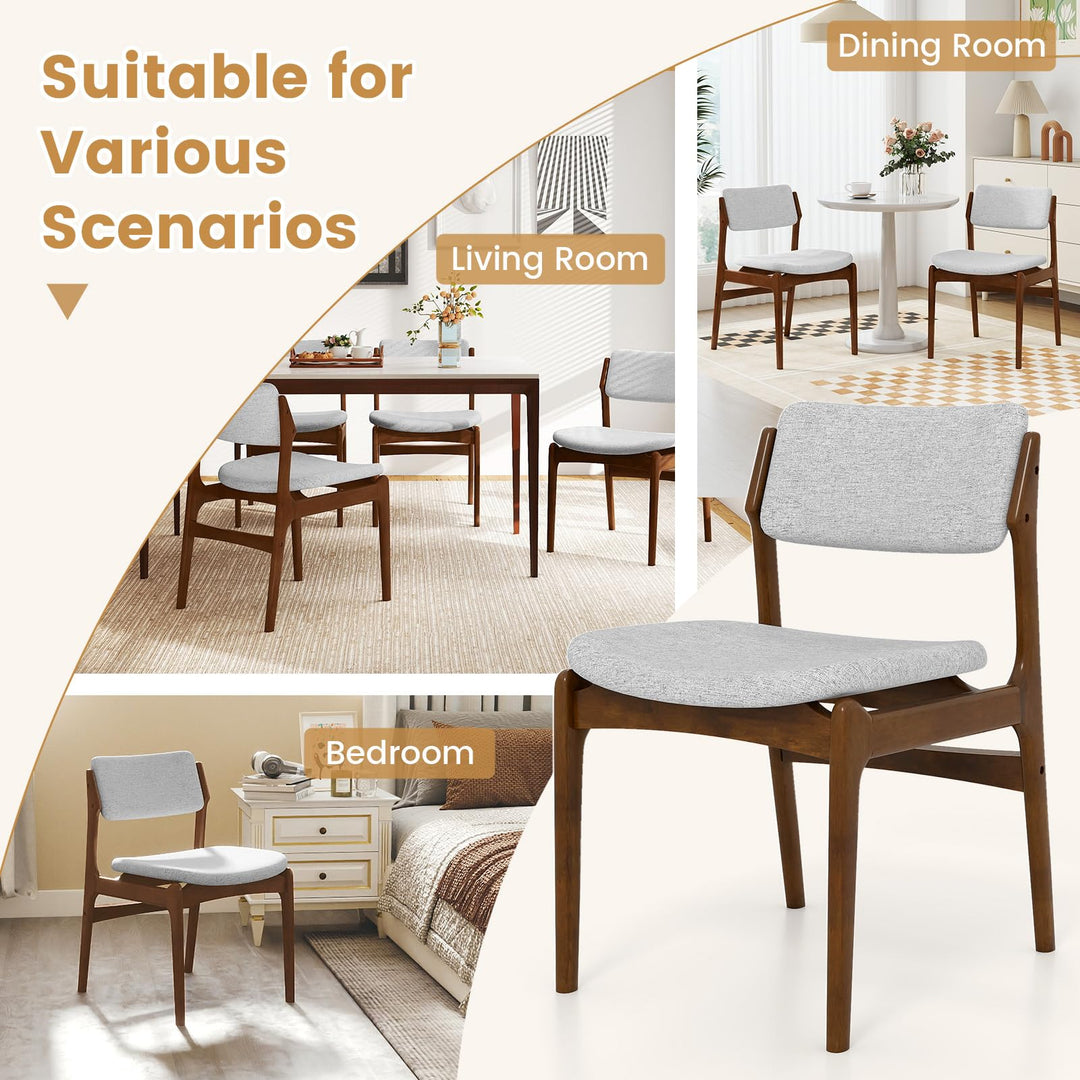 Giantex Modern Padded Dining Chairs with Rubber Wood Legs Set of 2/4