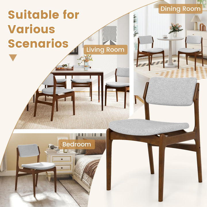 Giantex Modern Padded Dining Chairs with Rubber Wood Legs Set of 2/4